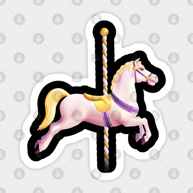 Carousel Merry Go Round Pony Horse Sticker by Happy Art Designs